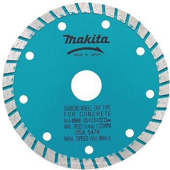 Фото Makita алмазний відрізний турбо 125x2x22.23 мм (A-80690)