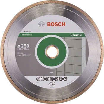Фото Bosch алмазний відрізний суцільний 250x1.6x30/25.4 мм (2608602539)