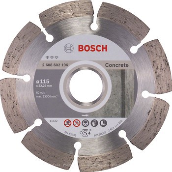 Фото Bosch алмазний відрізний сегментний 115x1.6x22.23 мм (2608602196)