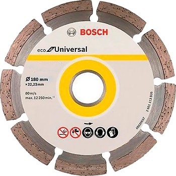 Фото Bosch алмазний відрізний сегментний 180x2.4x22.23 мм 10 шт (2608615043)