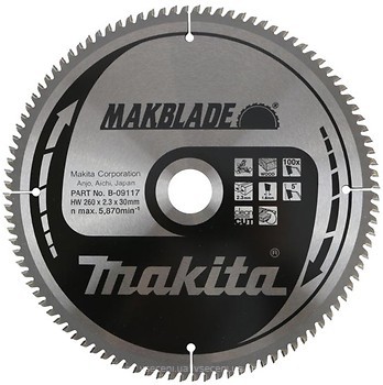 Фото Makita MAKBlade пильний 260x1.8x30 мм (B-09117)