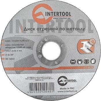 Фото Intertool абразивный отрезной 125x1.6x22.2 мм (CT-4008)