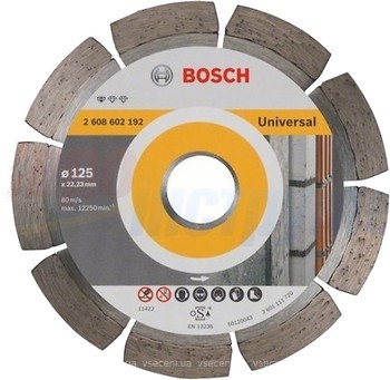 Фото Bosch алмазний відрізний сегментний 125x1.6x22.23 мм (2608602192)