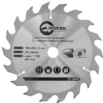 Фото Intertool пильный 185x1.5x20 мм (CT-3040)