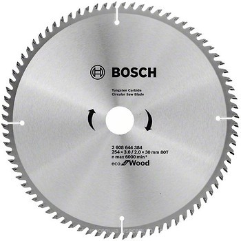 Фото Bosch Eco for wood пильный 254x2x30 мм (2608644384)