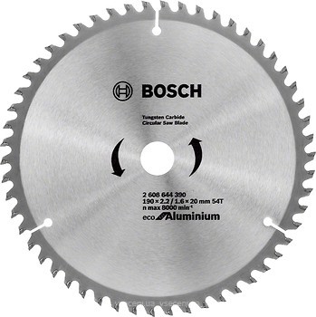 Фото Bosch Eco for Aluminium пильний 190x1.6x20 мм (2608644390)