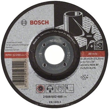 Фото Bosch абразивний відрізний 125x6x22.23 мм (2608602488)