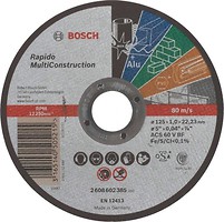 Фото Bosch Rapido Multi Construction абразивний відрізний 125x1x22.23 мм (2608602385)