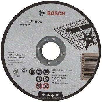 Фото Bosch Expert for Inox абразивний відрізний 125x1.6x22.23 мм (2608600220)