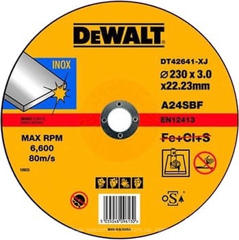 Фото DeWALT абразивный отрезной 230x3.0x22.23 мм (DT42641)