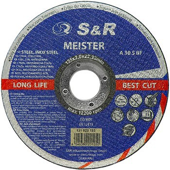Фото S&R Meister абразивний відрізний 125x2.0x22.2 мм (131020125)