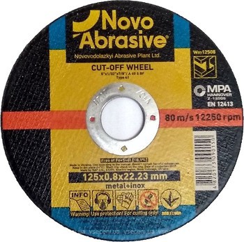 Фото Novo Abrasive абразивний відрізний 125x0.8x22.23 мм (WM12508)