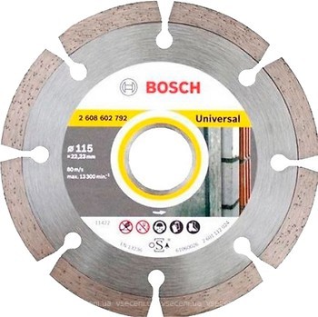 Фото Bosch Eco for Universal 10 шт алмазний відрізний сегментний 115x2.0x22.23 мм (2608615040)