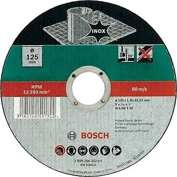 Фото Bosch Inox абразивний відрізний 125x1.6x22.23 мм (2609256323)