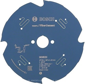 Фото Bosch Expert for FiberCement пильный 140x1.3x20 мм (2608644120)