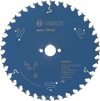Фото Bosch Expert for Wood пильный 180x1.6x20 мм (2608644030)