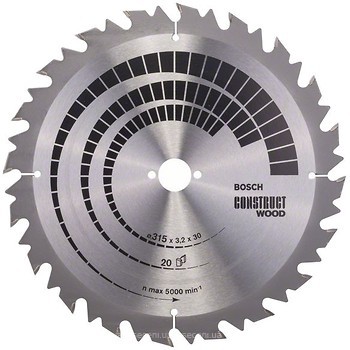 Фото Bosch Construct Wood пильный 315x2.2x30 мм (2608640701)