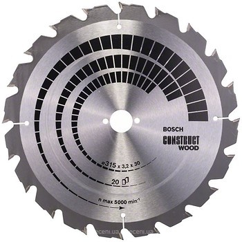 Фото Bosch Construct Wood пильный 315x2.2x30 мм (2608640691)