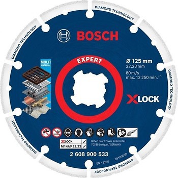 Фото Bosch X-Lock по металу алмазний відрізний сегментний 125x22.23 мм (2608900533)