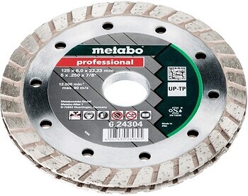 Фото Metabo Professional UP-TP алмазний відрізний турбо 125x6x22.23 мм (624304000)