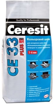 Фото Ceresit СЕ-33 Plus сірий цемент 2 кг