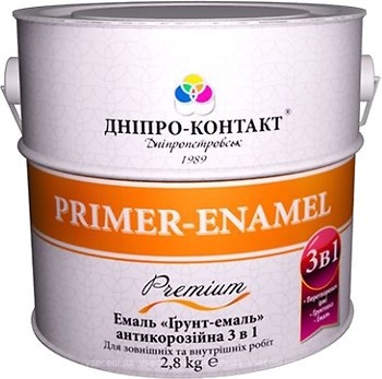 Фото Дніпро-Контакт Грунт-эмаль 3 в 1 красная 0.9 кг