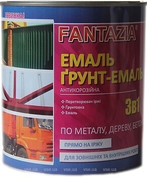 Фото Fantazia Емаль антикорозійна 3 в 1 2.8 л червона