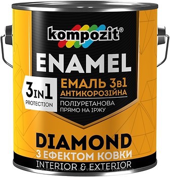 Фото Kompozit Емаль 3 в 1 Diamond чорна 0.65 л