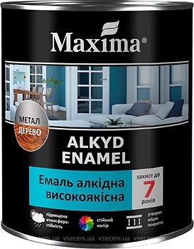 Фото Maxima Alkyd Enamel яскраво-блакитна 0.7 кг