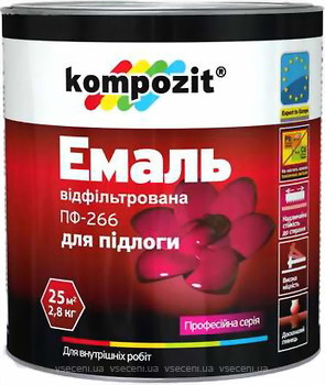 Фото Kompozit ПФ-266 для підлоги жовто-коричнева 2.8 кг