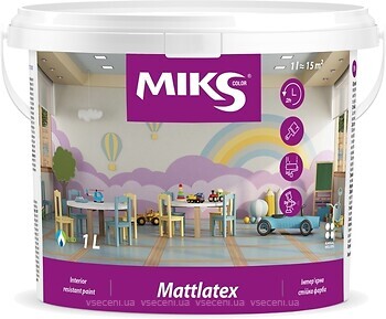 Фото Miks Color Mattlatex Інтер'єрна стійка матова 10 л