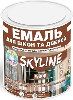 Фото Skyline Эмаль акриловая для окон и дверей коричневая 3 л