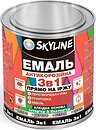 Фото Skyline Эмаль алкидная 3 в 1 по ржавчине антикоррозионная черная 0.9 кг