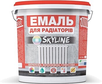 Фото Skyline Эмаль для радиаторов белая 0.4 л