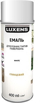 Фото Luxens аерозольна емаль декоративна глянсова 0.4 л біла