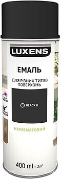 Фото Luxens аэрозольная эмаль декоративная полуматовая 0.4 л черная
