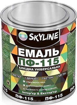 Фото Skyline Эмаль ПФ-115 зеленый изумруд 0.9 кг