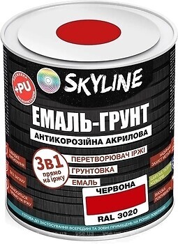 Фото Skyline Емаль 3 в 1 акрил-поліуретанова червона 6 кг (E3-13020-S-6)