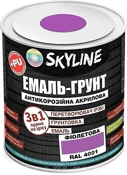 Фото Skyline Емаль 3 в 1 акрил-поліуретанова фіолетова 3.6 кг (E3-14001-S-3)