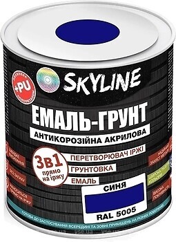 Фото Skyline Емаль 3 в 1 акрил-поліуретанова синя 3.6 кг (E3-15005-S-3)