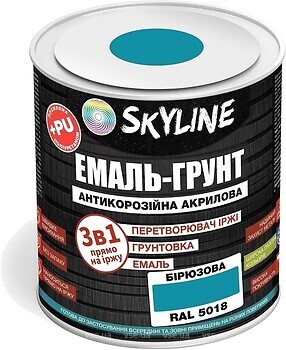 Фото Skyline Емаль 3 в 1 акрил-поліуретанова бірюзова 3.6 кг (E3-15018-S-3)