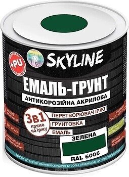 Фото Skyline Емаль 3 в 1 акрил-поліуретанова зелена 3.6 кг (E3-16005-S-3)