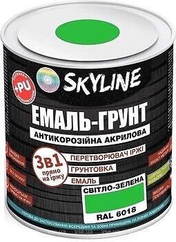 Фото Skyline Емаль 3 в 1 акрил-поліуретанова світло-зелена 3.6 кг (E3-16018-S-3)