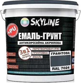 Фото Skyline Емаль 3 в 1 акрил-поліуретанова графітна 3.6 кг (E3-17024-S-3)