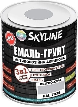 Фото Skyline Емаль 3 в 1 акрил-поліуретанова світло-сіра 3.6 кг (E3-17035-S-3)