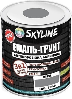 Фото Skyline Емаль 3 в 1 акрил-поліуретанова сіра 12 кг (E3-17046-S-12)