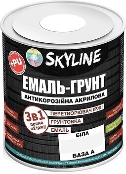 Фото Skyline Емаль 3 в 1 акрил-поліуретанова біла 12 кг (E3-1W-S-12)