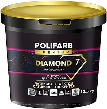 Фото Polifarb Diamond 7 шовковисто-матова біла 1.3 кг