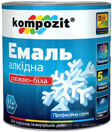 Фото Kompozit снежно-белая глянцевая 2.8 кг
