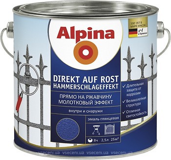Фото Alpina Direkt auf Rost Hammerschlageffekt 2.5 л коричнева